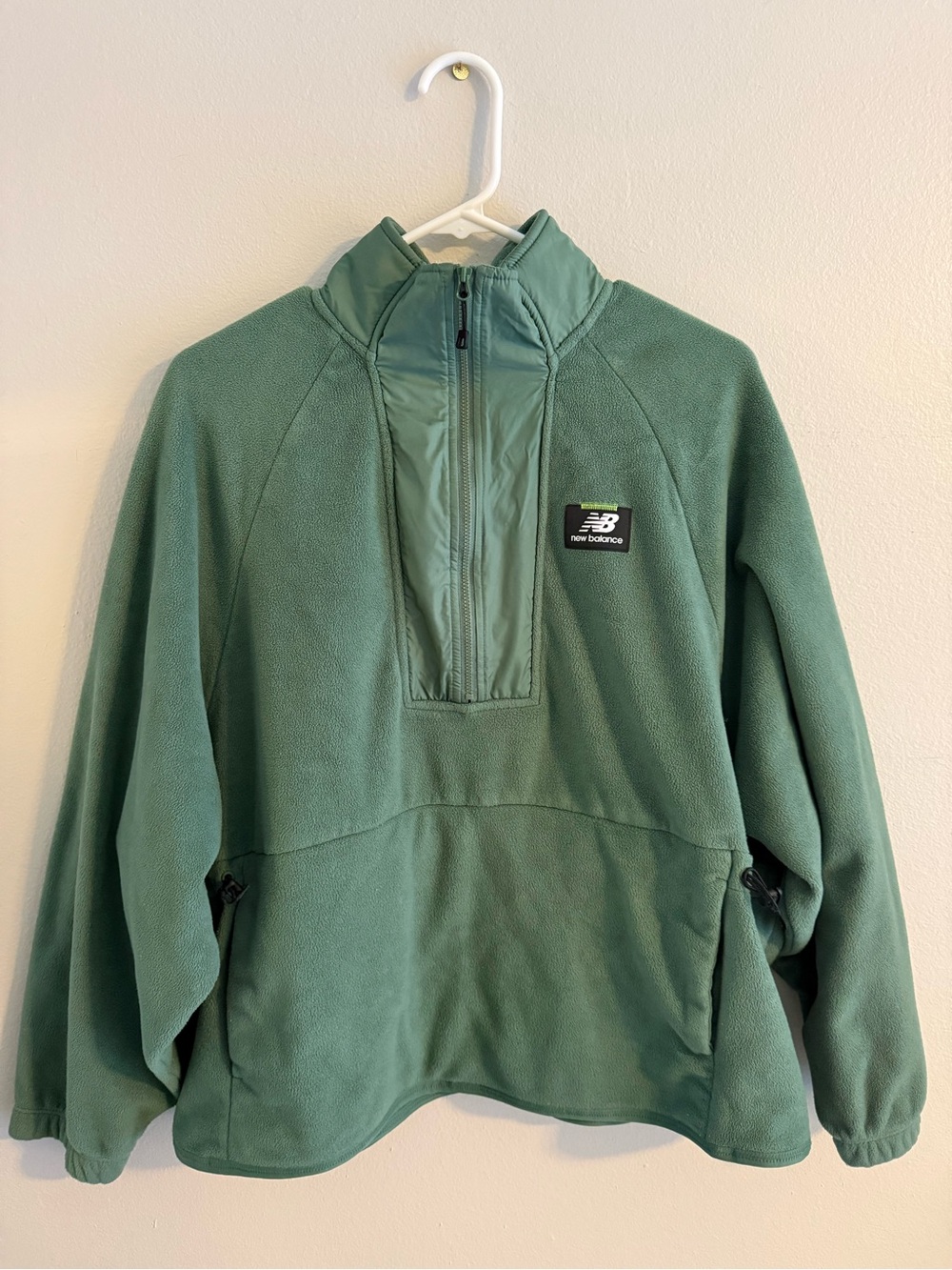 New Balance Sage Green Fleece-Lined Half-Zip Pullover